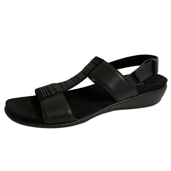 NWOT Easy Spirit Hazel Black Rhinestone Adjustable Strap Sandals Size 9N - Picture 1 of 14